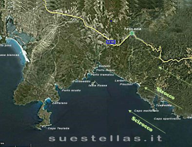 spiagge e calette riparate dallo scirocco nel golfo di Teulada - Sud Sardegna